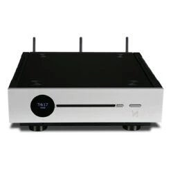 Quad - Artera Solus Play - Wireless Streaming Amplifier+ DAC -Electronics Store q u quad artera solus play streaming integrated amplifier silver front